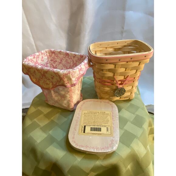 Longaberger 2004 Horizon of Hope /A.C.S. Basket w/Liner, Protector, Lid & Tie-On - Picture 14 of 16